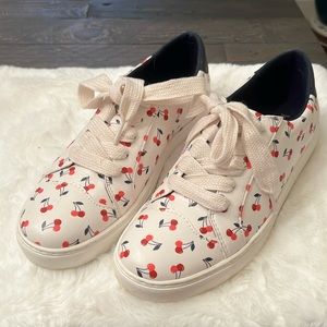 EUC Kate Spade Athena Sneakers Cherry Print Size 8.5